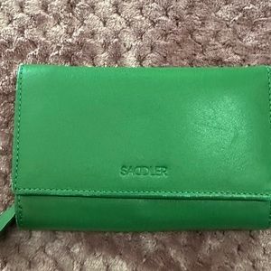Green trifold wallet